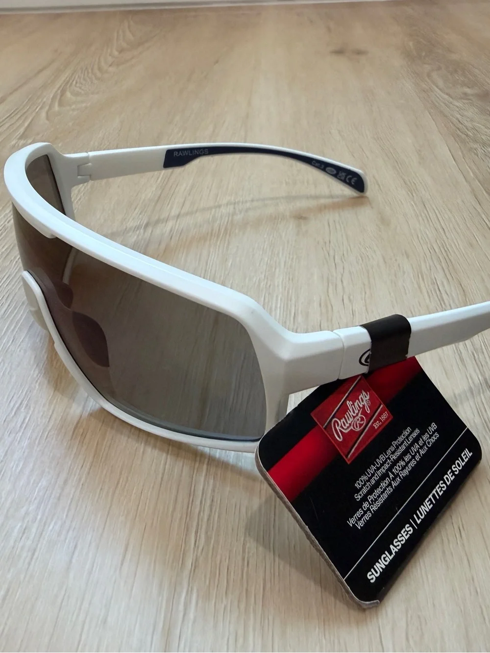 Rawlings White Kids Sports Sunglasses with Dark Lenses